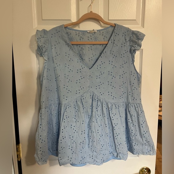 Chic Soul Plus Light Blue Top - 2X - Picture 1 of 6